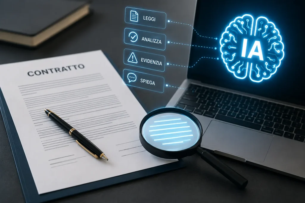 Intelligenza artificiale usata per leggere e capire le clausole di un contratto prima della firma