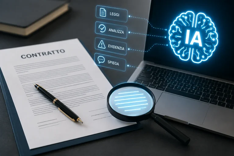 Intelligenza artificiale usata per leggere e capire le clausole di un contratto prima della firma