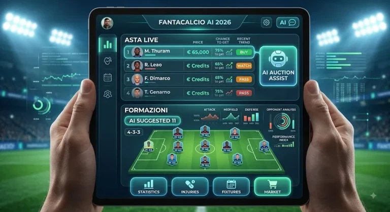 Intelligenza artificiale per il fantacalcio: app per asta, formazioni e statistiche