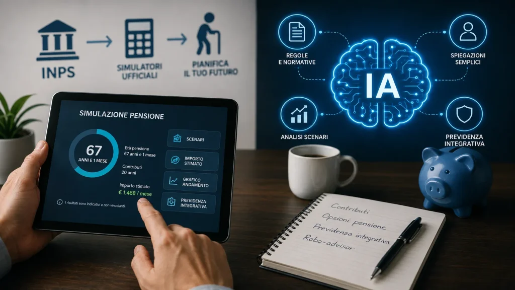 Intelligenza artificiale usata per simulare la pensione e la previdenza integrativa