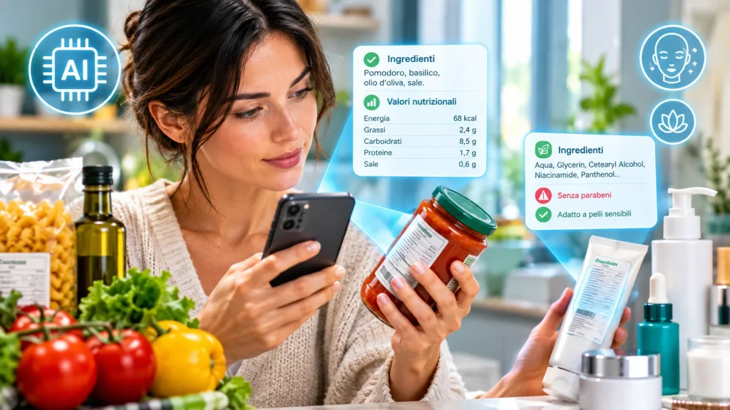 Intelligenza artificiale usata per leggere le etichette di cibo e prodotti cosmetici