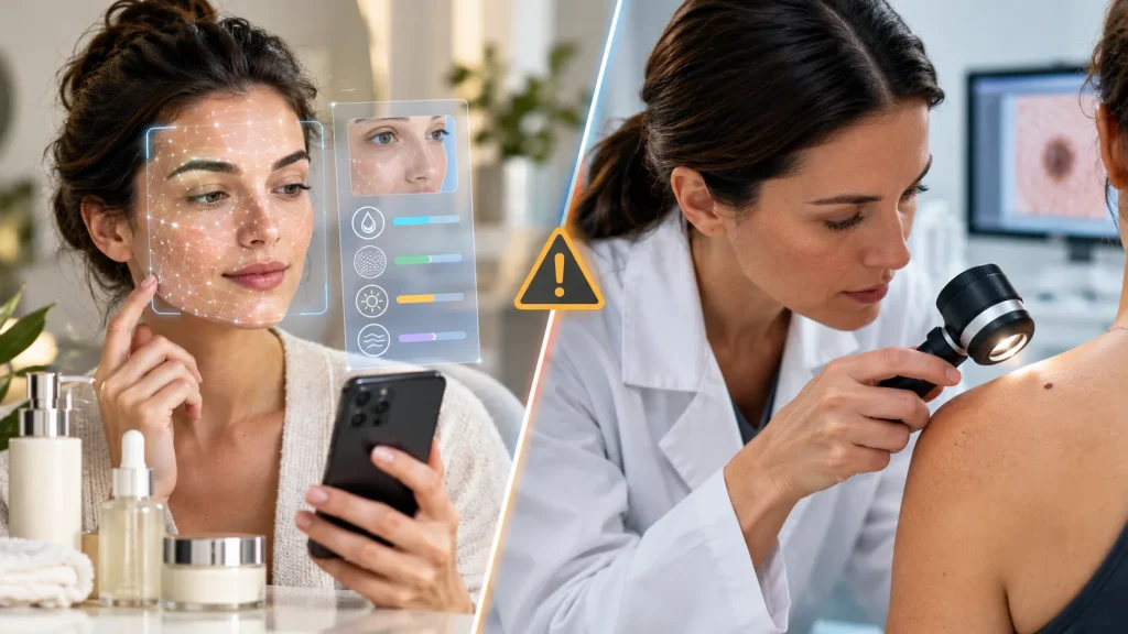 Intelligenza artificiale usata per analizzare la pelle e suggerire una routine skincare
