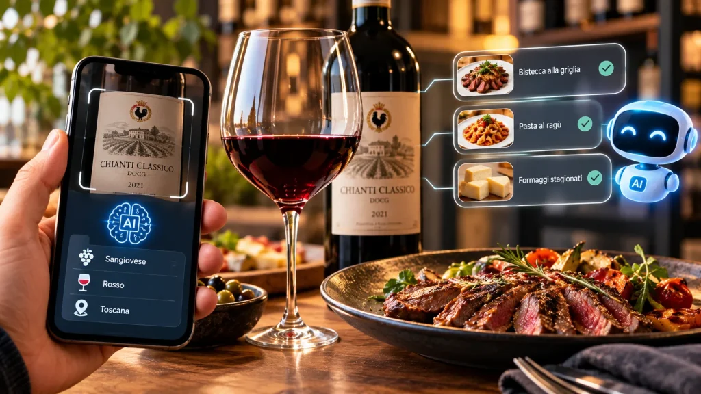 Come usare l'IA per riconoscere vini e trovare l'abbinamento giusto