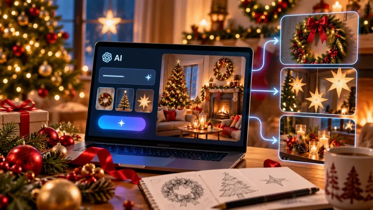 Decorazioni natalizie generate con l'IA: guida e prompt